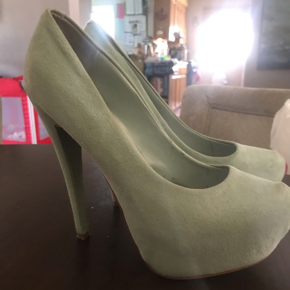 TOP SHOP Platform suede heels